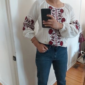 Zara embroidery blouse